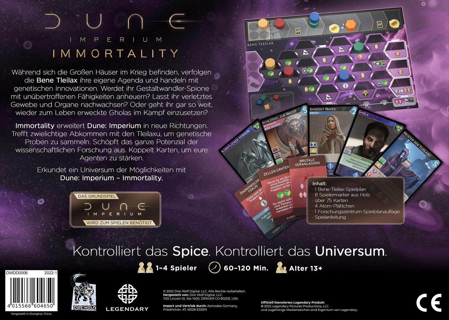 Bild: 4015566604650 | Dune Imperium - Immortality | Dire Wolf Digital | Spiel | Deutsch