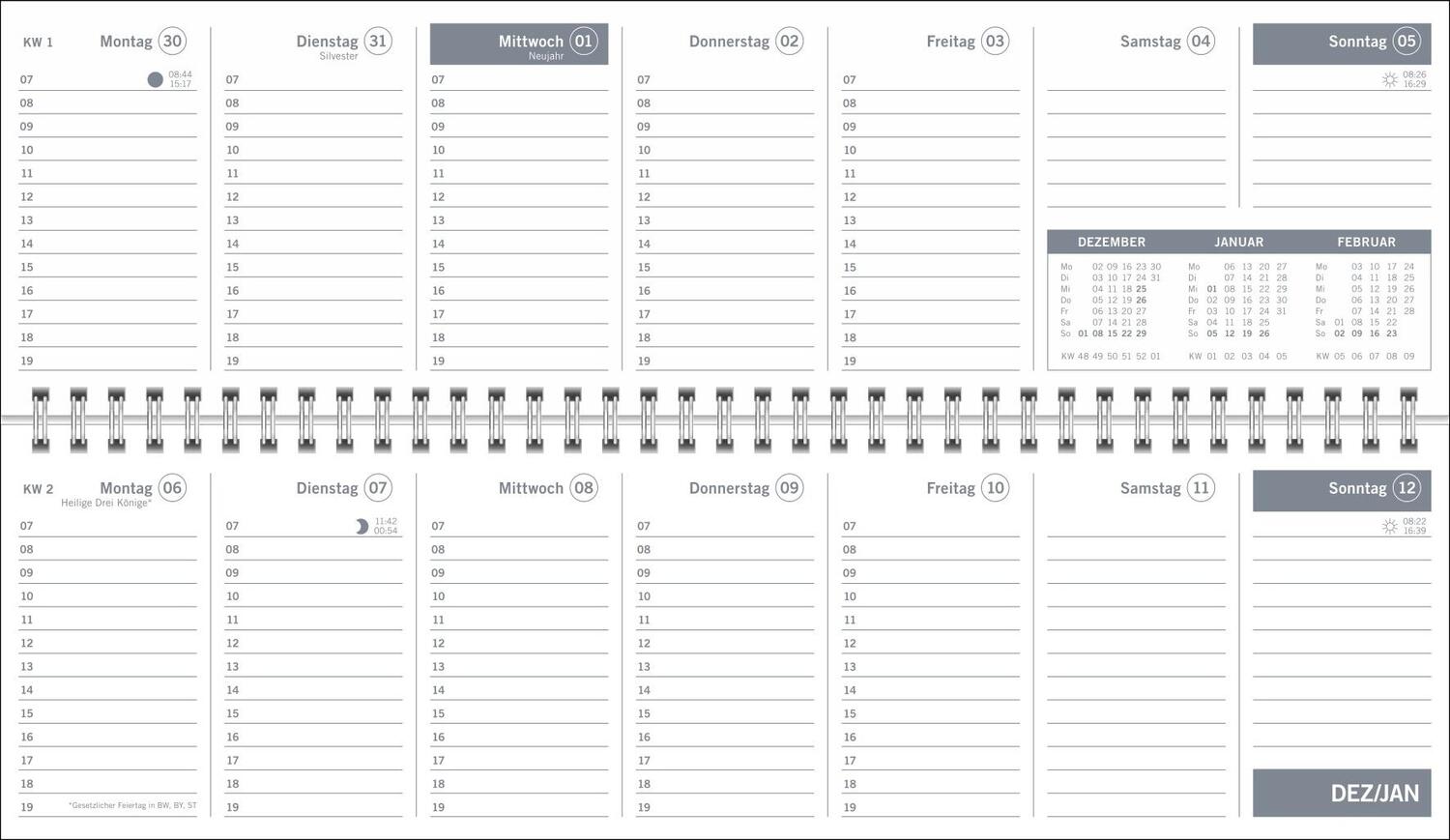 Bild: 9783756406678 | Wochenquerplaner Petrol 2025 | Heye | Kalender | Bürokalender Heye