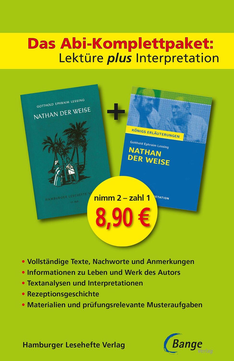 Cover: 9783872919168 | Nathan der Weise | Das Abi-Komplettpaket. Lektüre plus | Lessing