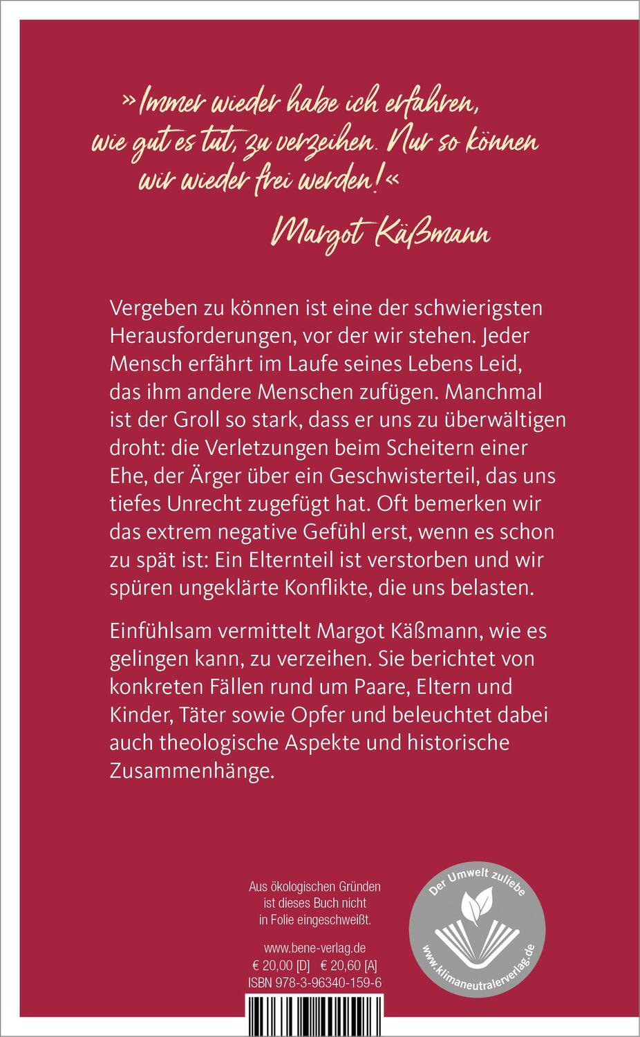 Rückseite: 9783963401596 | Vergebung - Die befreiende Kraft des Neuanfangs | Margot Käßmann
