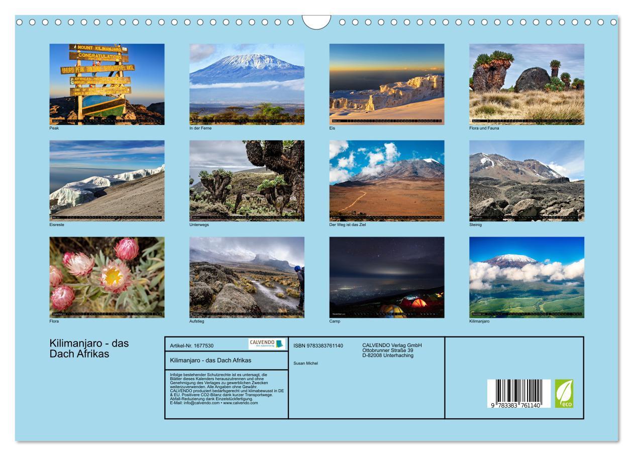 Bild: 9783383761140 | Kilimanjaro - das Dach Afrikas (Wandkalender 2025 DIN A3 quer),...