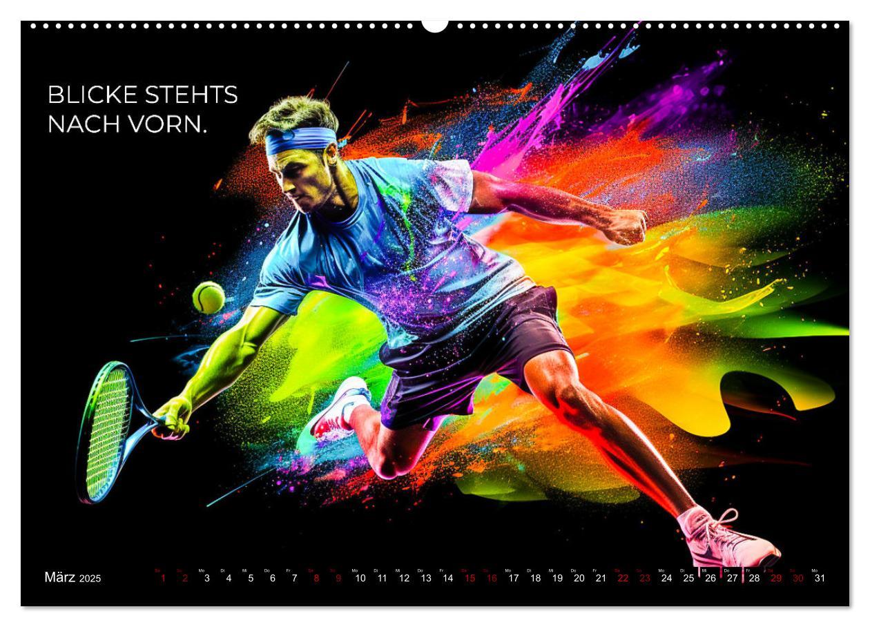 Bild: 9783383873850 | Tennis und Motivation (Wandkalender 2025 DIN A2 quer), CALVENDO...