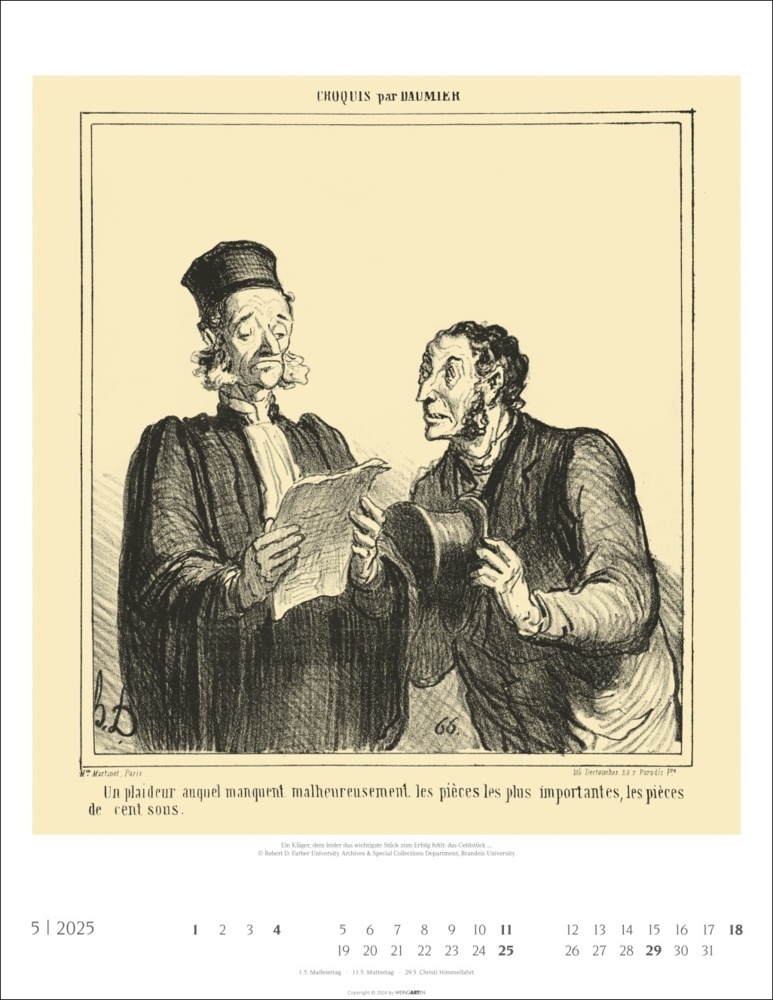 Bild: 9783839900420 | Honoré Daumier: Die Juristen Kalender 2025 | Honoré Daumier | Kalender