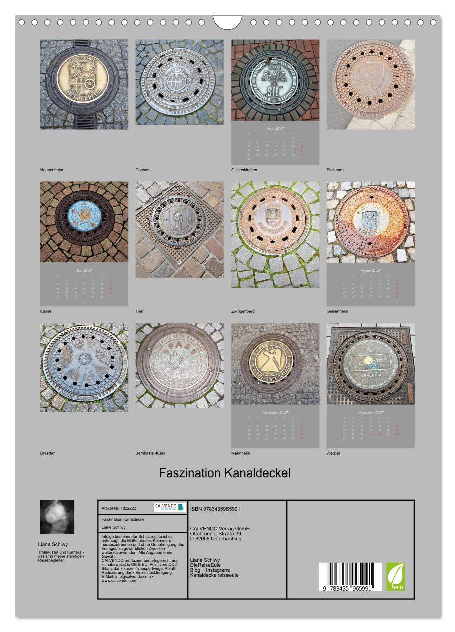 Bild: 9783435965991 | Faszination Kanaldeckel (Wandkalender 2025 DIN A3 hoch), CALVENDO...