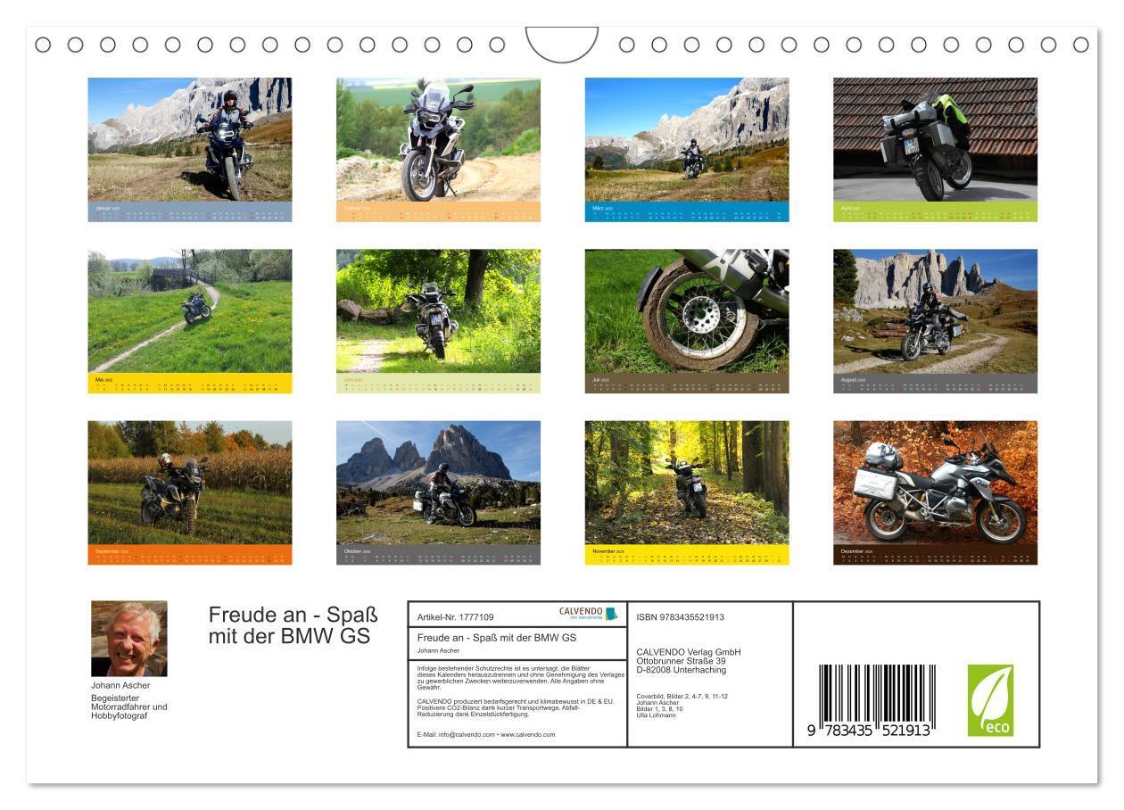 Bild: 9783435521913 | Freude an - Spaß mit der BMW GS (Wandkalender 2025 DIN A4 quer),...