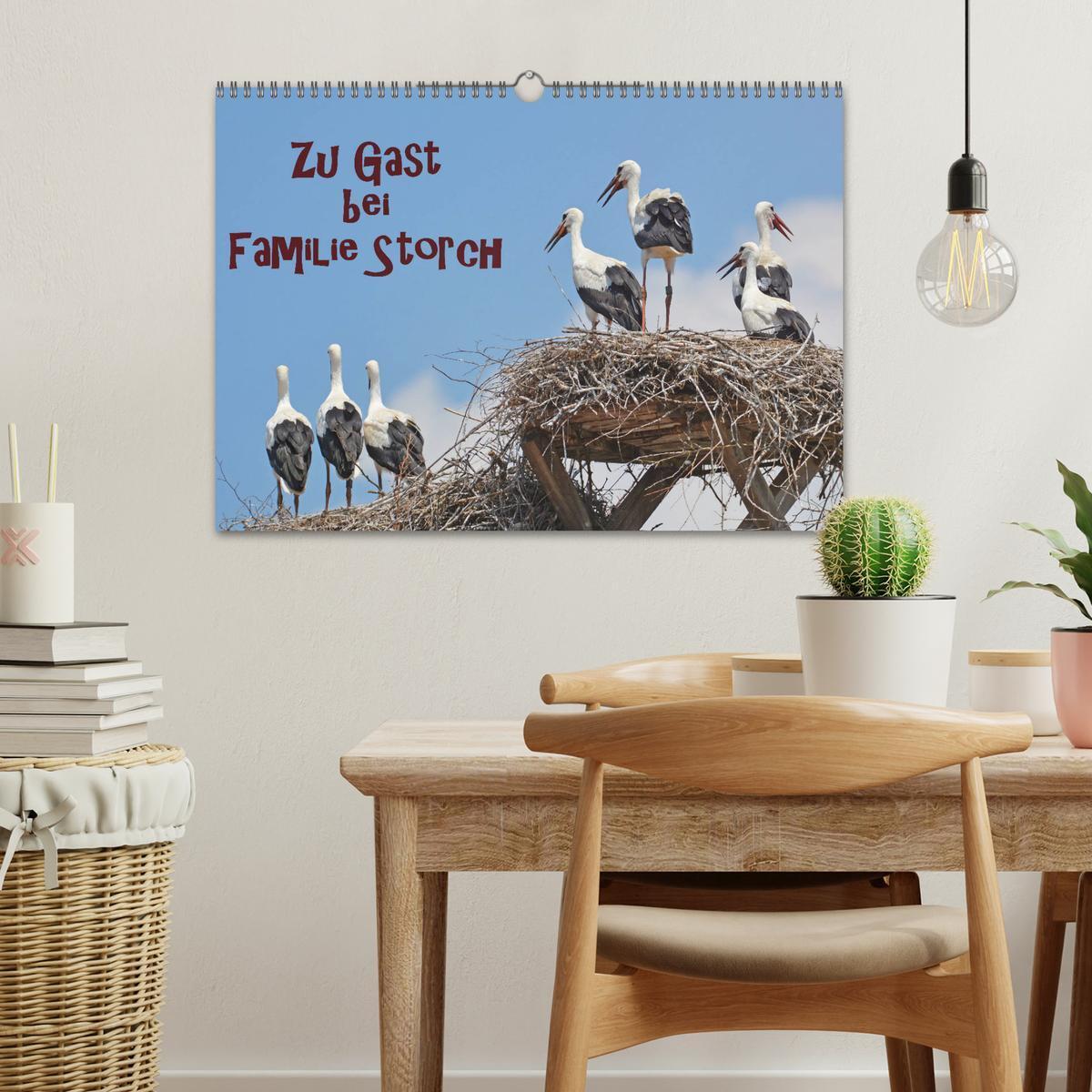 Bild: 9783435145348 | Zu Gast bei Familie Storch (Wandkalender 2025 DIN A3 quer),...