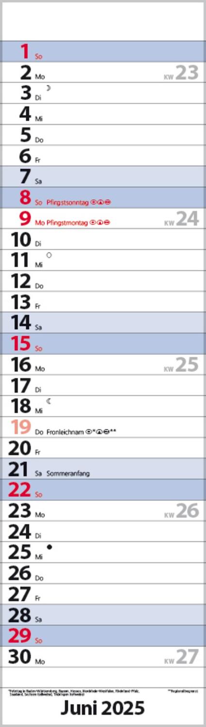 Bild: 9783731882749 | Streifenplaner Mini Blau 2025 | Verlag Korsch | Kalender | 13 S.