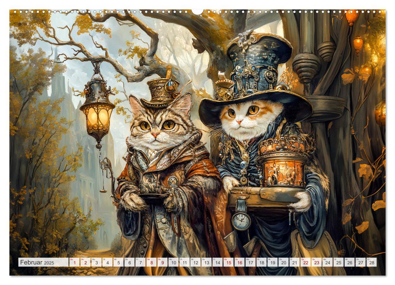 Bild: 9783457217894 | Magische Wesen im Zauberland - Fantasie-Tiere im Steampunk-Kalender...