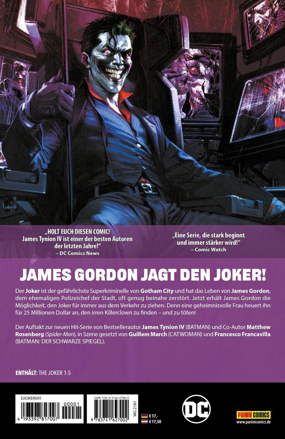 Rückseite: 9783741627002 | Der Joker | Bd. 1: Töte den Joker! | James Tynion Iv (u. a.) | Buch