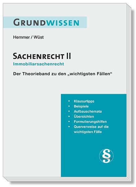 Cover: 9783968381022 | Grundwissen Sachenrecht II - Immobiliarsachenrecht | Hemmer (u. a.)