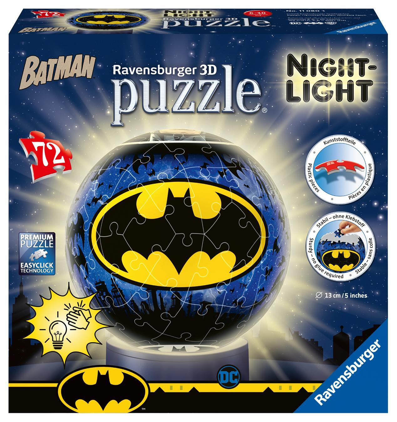 Cover: 4005556110803 | Nachtlicht - Batman 3D Puzzle-Ball 72 Teile | Spiel | Deutsch | 2019
