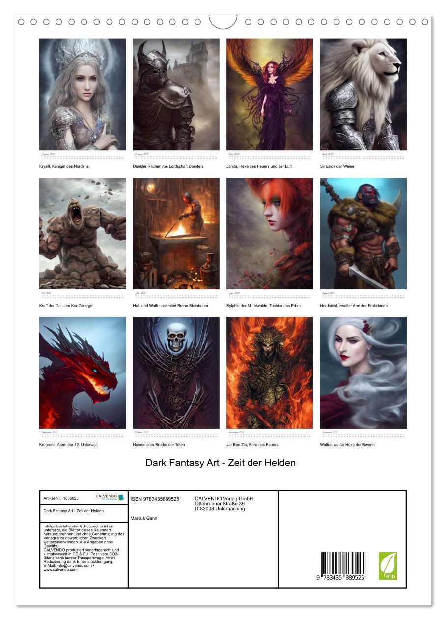 Bild: 9783435889525 | Dark Fantasy Art - Zeit der Helden (Wandkalender 2025 DIN A3 hoch),...