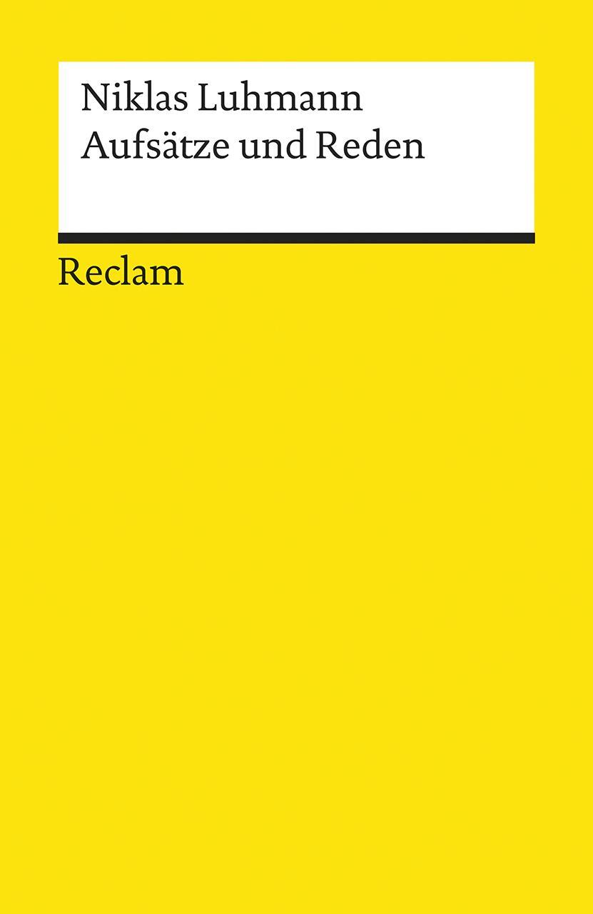 Cover: 9783150181492 | Aufsätze und Reden | Niklas Luhmann | Taschenbuch | Deutsch | 2001