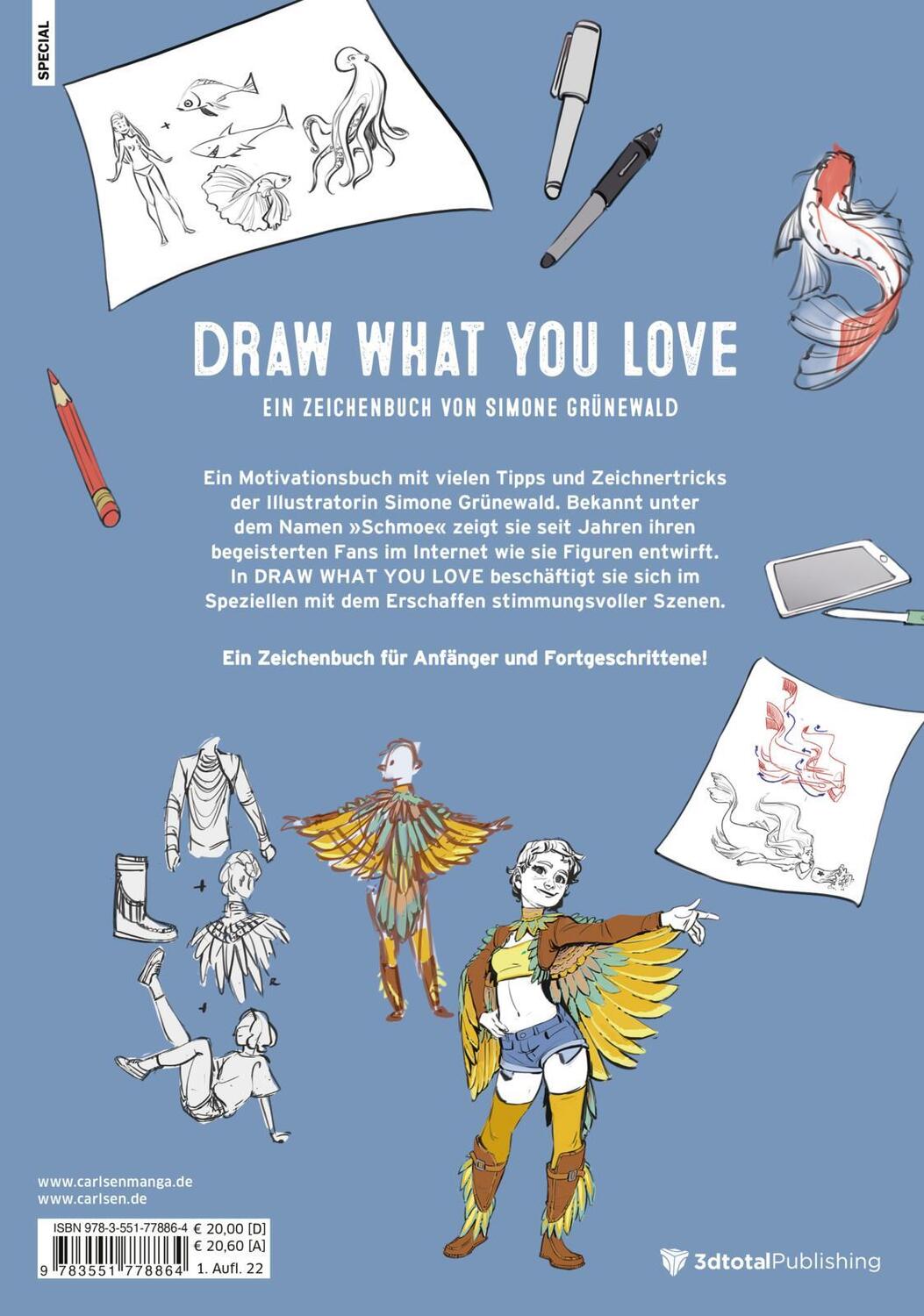 Rückseite: 9783551778864 | Draw What You Love | Simone Grünewald | Taschenbuch | 192 S. | Deutsch