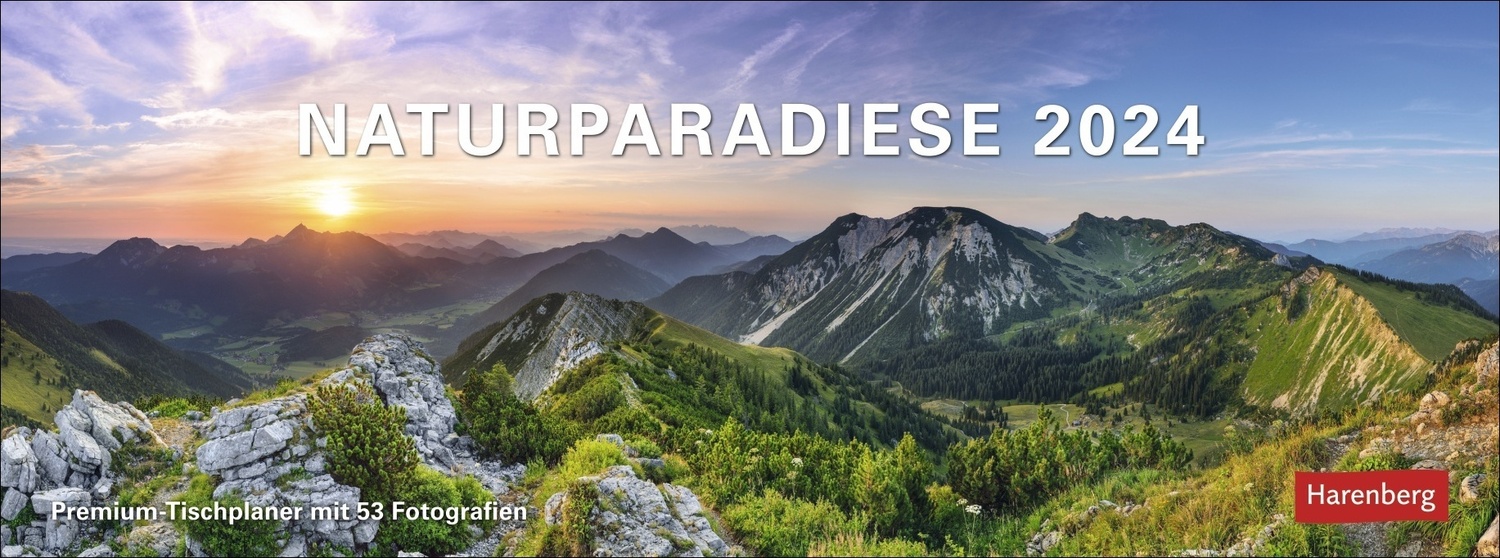 Cover: 9783840032431 | Naturparadiese Premium-Tischplaner 2024. Tischkalender 2024 mit...