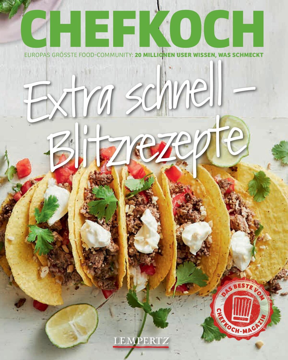 Cover: 9783960584155 | Chefkoch: Extra schnell - Blitzrezepte | Buch | 120 S. | Deutsch