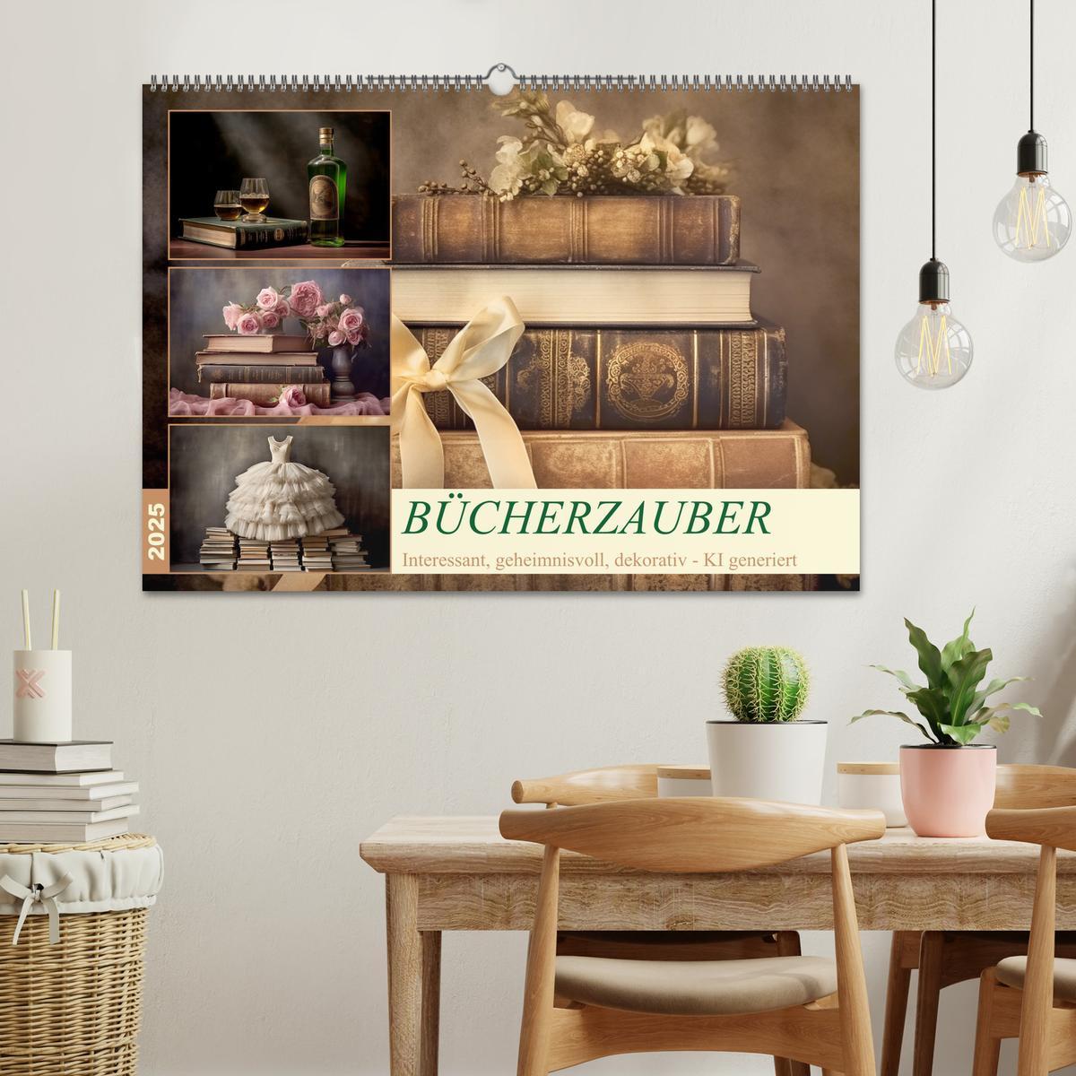 Bild: 9783383848414 | Bücherzauber (Wandkalender 2025 DIN A2 quer), CALVENDO Monatskalender