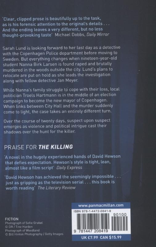 Rückseite: 9781447208419 | The Killing 1 | David Hewson | Taschenbuch | Paperback | Englisch