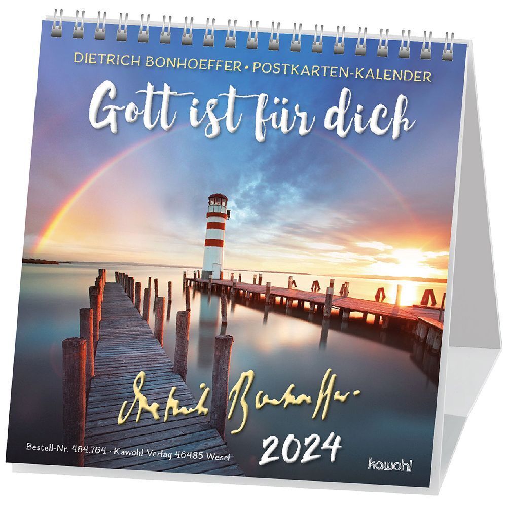 Cover: 9783754876442 | Gott ist für dich 2024 | Dietrich Bonhoeffer-Postkarten-Kalender