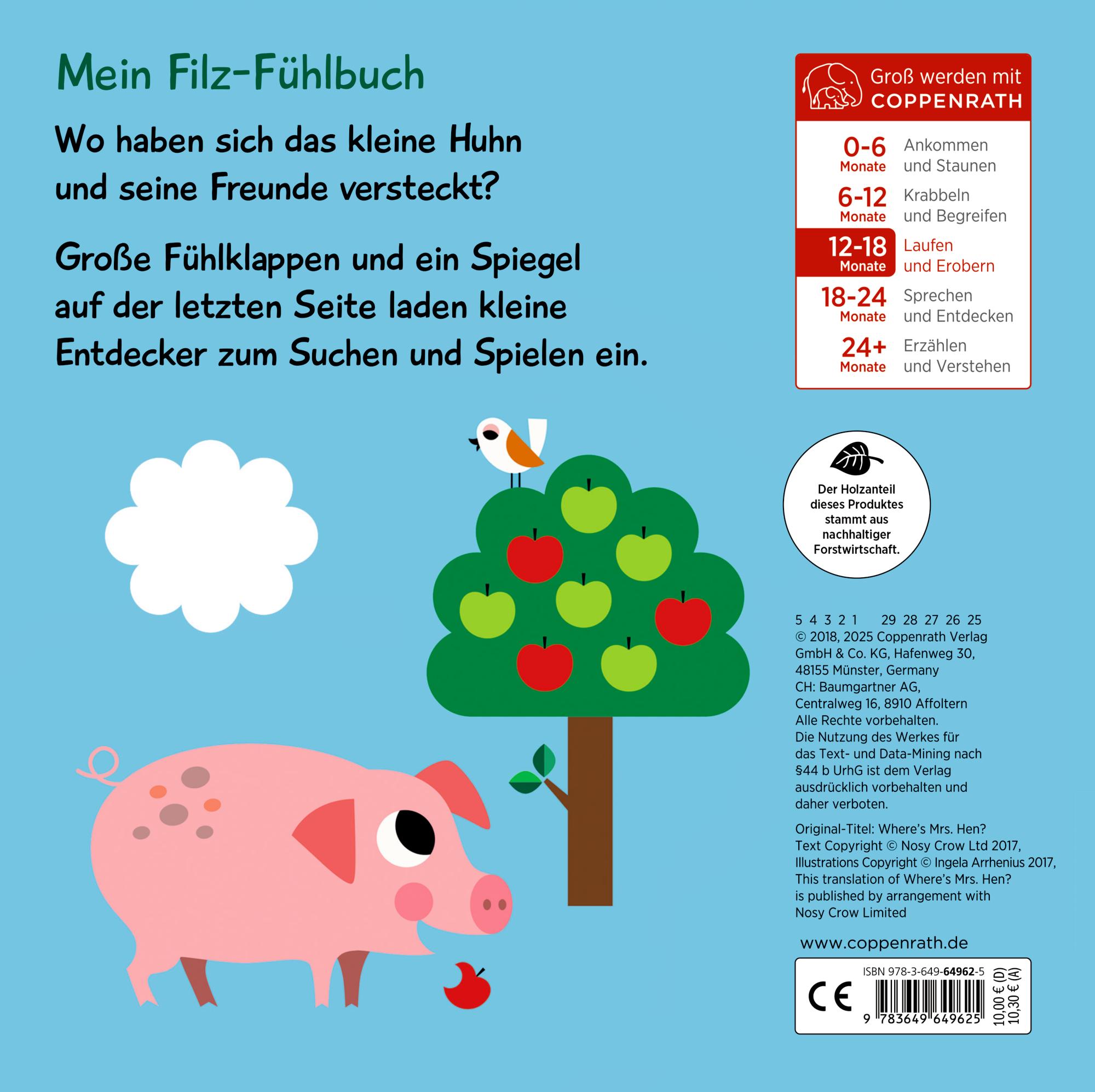 Rückseite: 9783649649625 | Mein Filz-Fühlbuch: Kuckuck, kleines Huhn! | Ingela P. Arrhenius