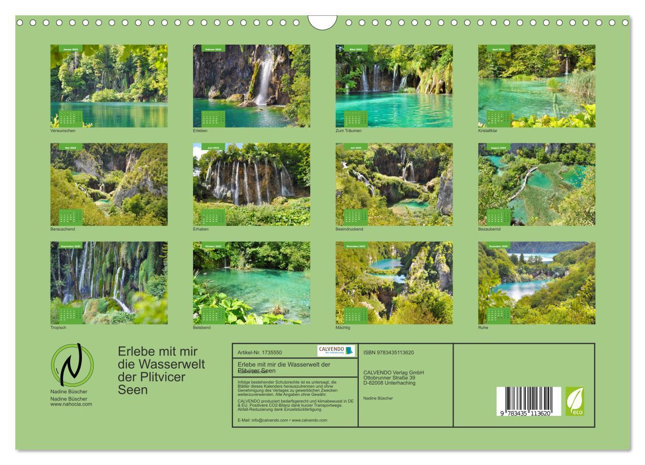 Bild: 9783435113620 | Erlebe mit mir die Wasserwelt der Plitvicer Seen (Wandkalender 2025...