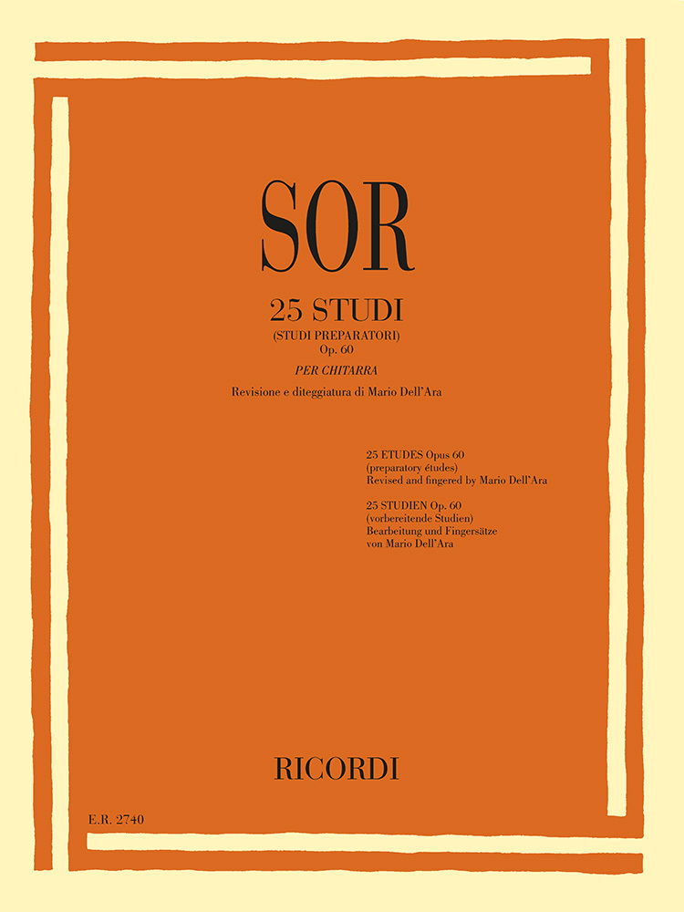 Cover: 9790041827407 | 25 Studi (Studi Preparatori) Op. 60 | Fernando Sor | Partitur