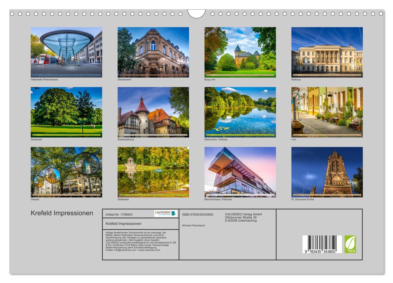 Bild: 9783435343850 | Krefeld Impressionen (Wandkalender 2025 DIN A3 quer), CALVENDO...