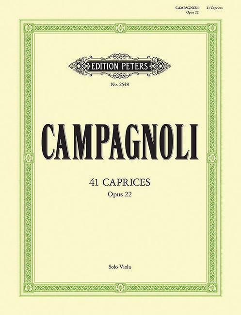 Cover: 9790577082363 | 41 Caprices Op. 22 for Viola | Taschenbuch | Edition Peters | Buch