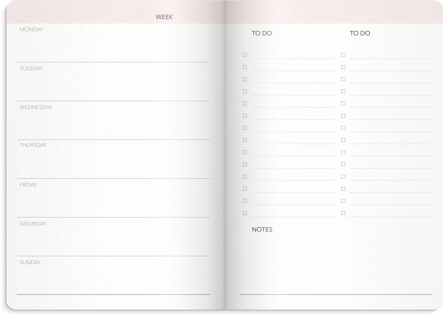 Bild: 7392620105108 | Burde Week Planner undated pink | Terminplaner Undatiert | Taschenbuch