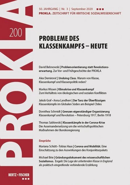 Cover: 9783865059000 | Probleme des Klassenkampfs - heute | Prokla | Taschenbuch | 168 S.