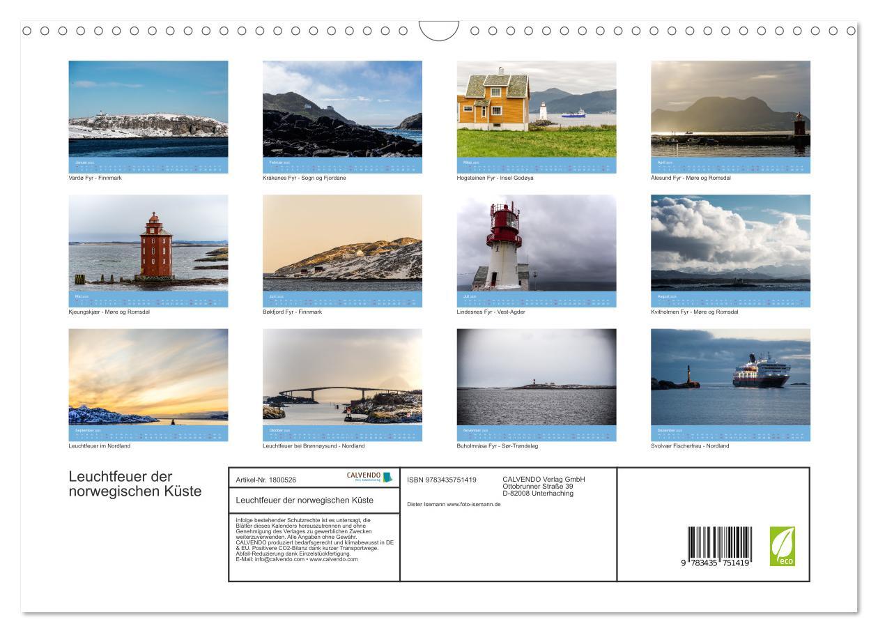 Bild: 9783435751419 | Leuchtfeuer der norwegischen Küste (Wandkalender 2025 DIN A3 quer),...