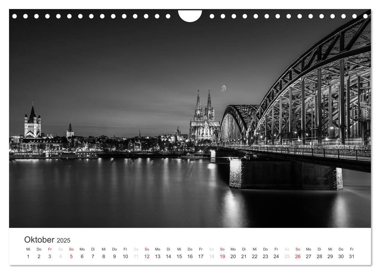 Bild: 9783435557301 | Köln - monochrome Ansichten (Wandkalender 2025 DIN A4 quer),...