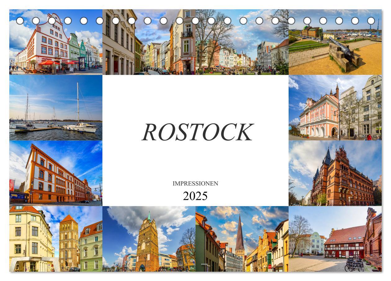 Cover: 9783435238644 | Rostock Impressionen (Tischkalender 2025 DIN A5 quer), CALVENDO...