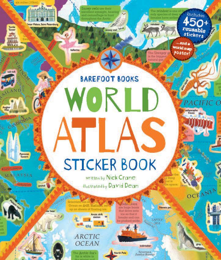 Cover: 9781782858300 | Barefoot Books World Atlas Sticker Book | Nick Crane | Taschenbuch