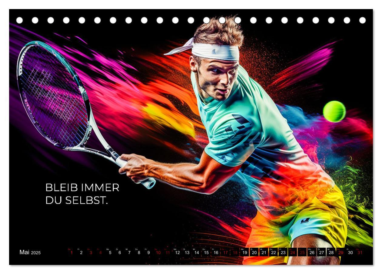 Bild: 9783383874307 | Tennis und Motivation (Tischkalender 2025 DIN A5 quer), CALVENDO...