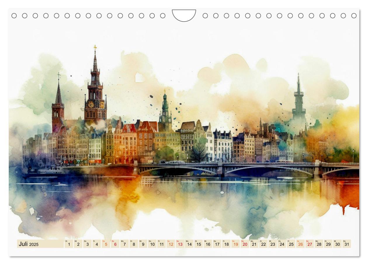 Bild: 9783383862199 | Skylines - bunte Städte (Wandkalender 2025 DIN A4 quer), CALVENDO...