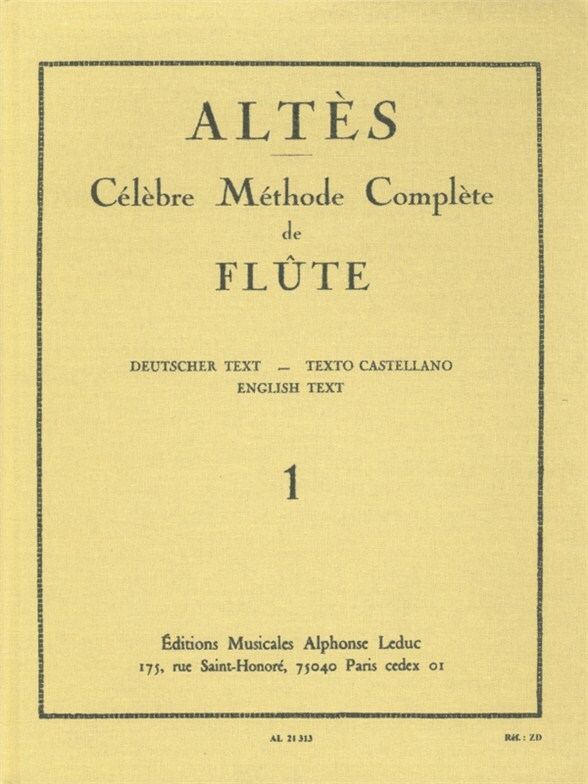 Cover: 9790046213137 | Célèbre méthode complète vol.1 pour flûte (fr/en/dt/cast)