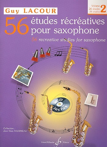 Cover: 9790043071662 | 56 Etudes Recreatives 2 - 26 Etudes | Guy Lacour | Buch + CD