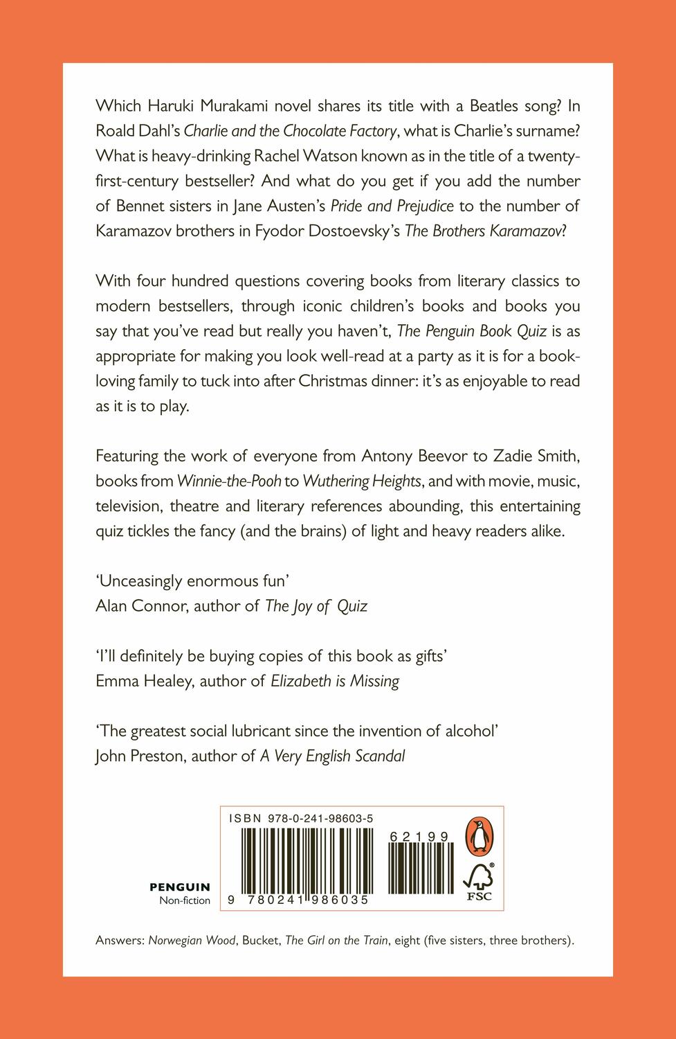 Rückseite: 9780241986035 | The Penguin Book Quiz | James Walton | Taschenbuch | Englisch | 2019