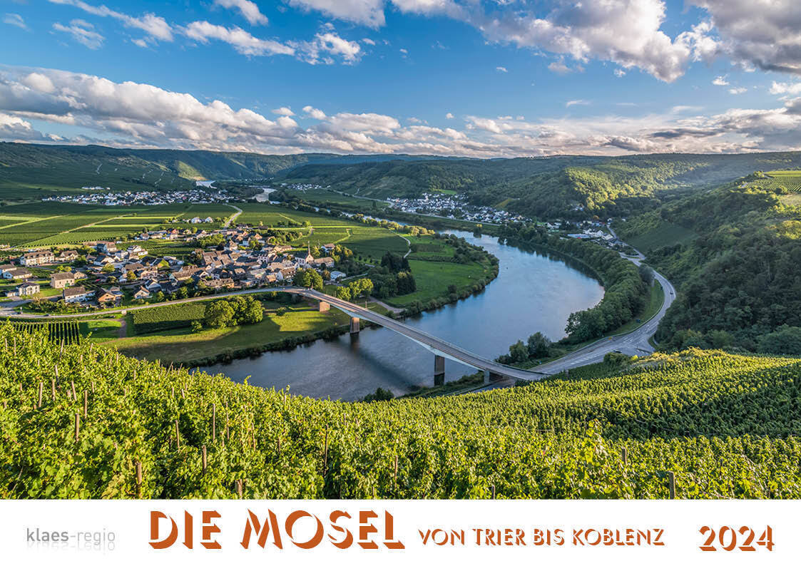 Cover: 9783965351677 | Mosel von Trier bis Koblenz 2024 Bildkalender A4 quer, spiralgebunden