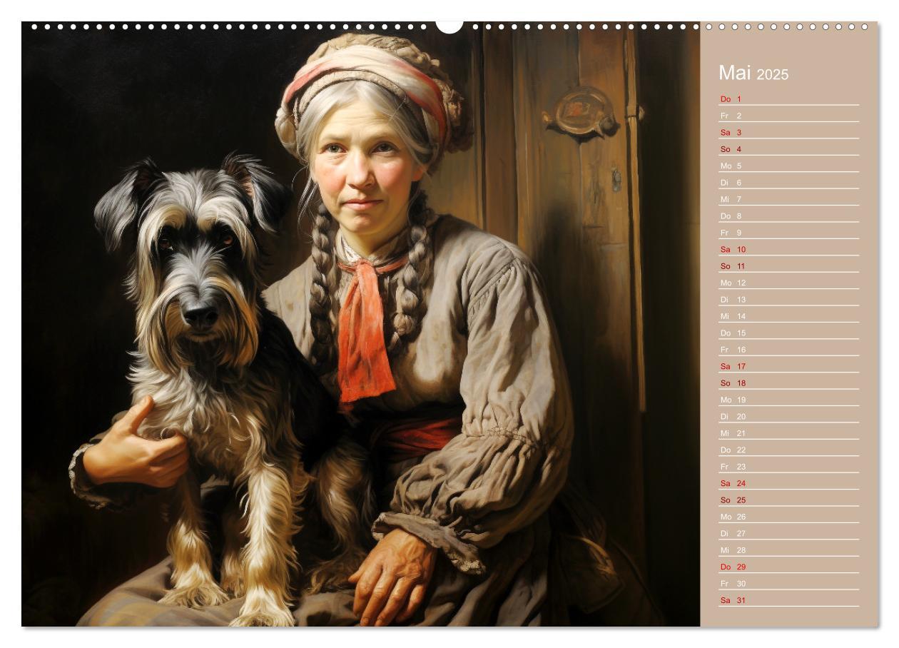 Bild: 9783435013876 | Dame mit Hund (Wandkalender 2025 DIN A2 quer), CALVENDO Monatskalender