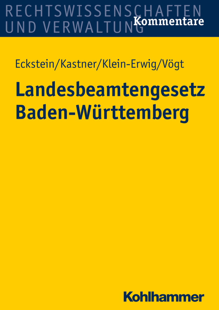 Cover: 9783170230859 | Landesbeamtengesetz Baden-Württemberg | Kommentar | Eckstein (u. a.)