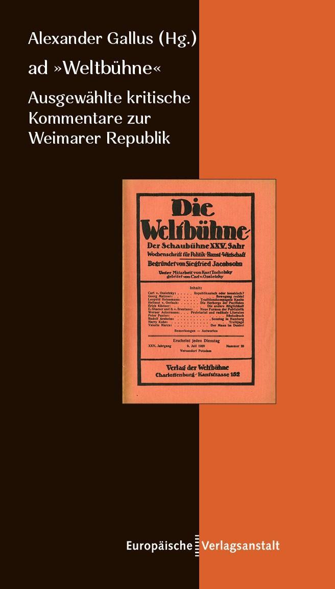 Cover: 9783863931636 | ad ¿Weltbühne¿ | Alexander Gallus | Taschenbuch | Deutsch | 2023