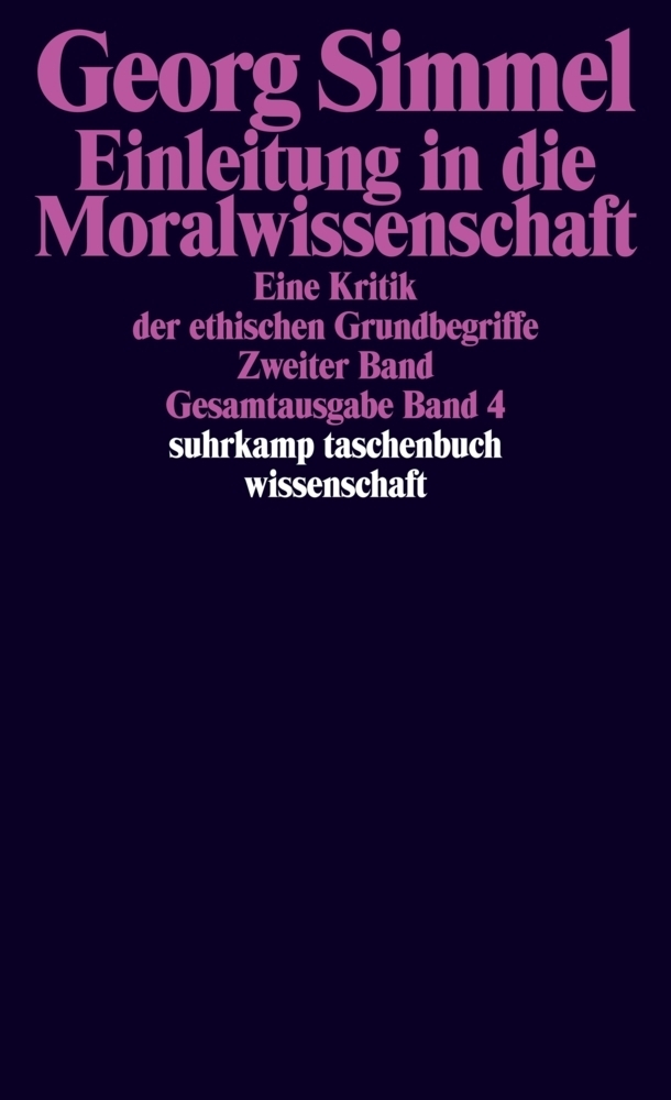 Cover: 9783518284049 | Einleitung in die Moralwissenschaft. Bd.2 | Georg Simmel | Taschenbuch