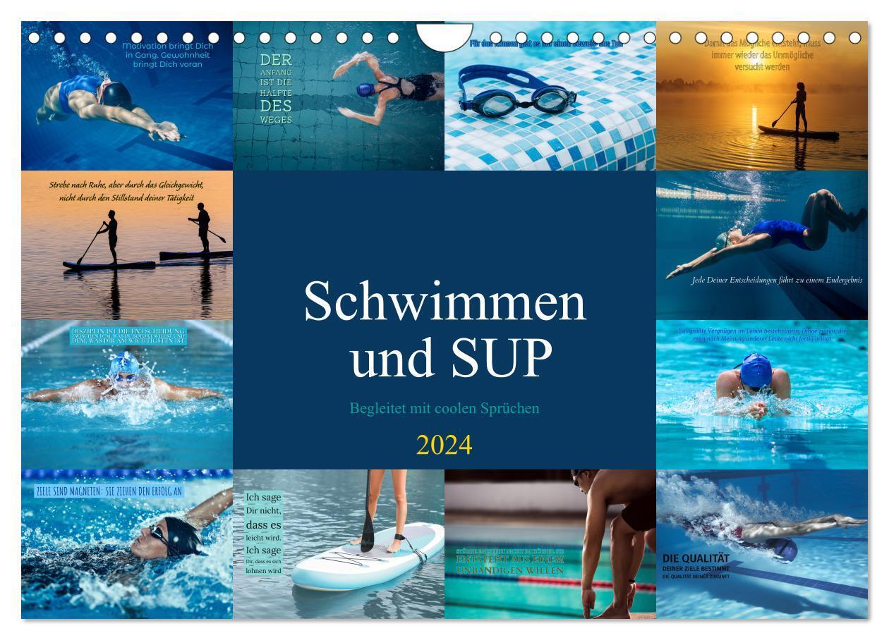 Cover: 9783675710740 | Schwimmen und SUP Begleitet mit coolen Sprüchen (Wandkalender 2024...