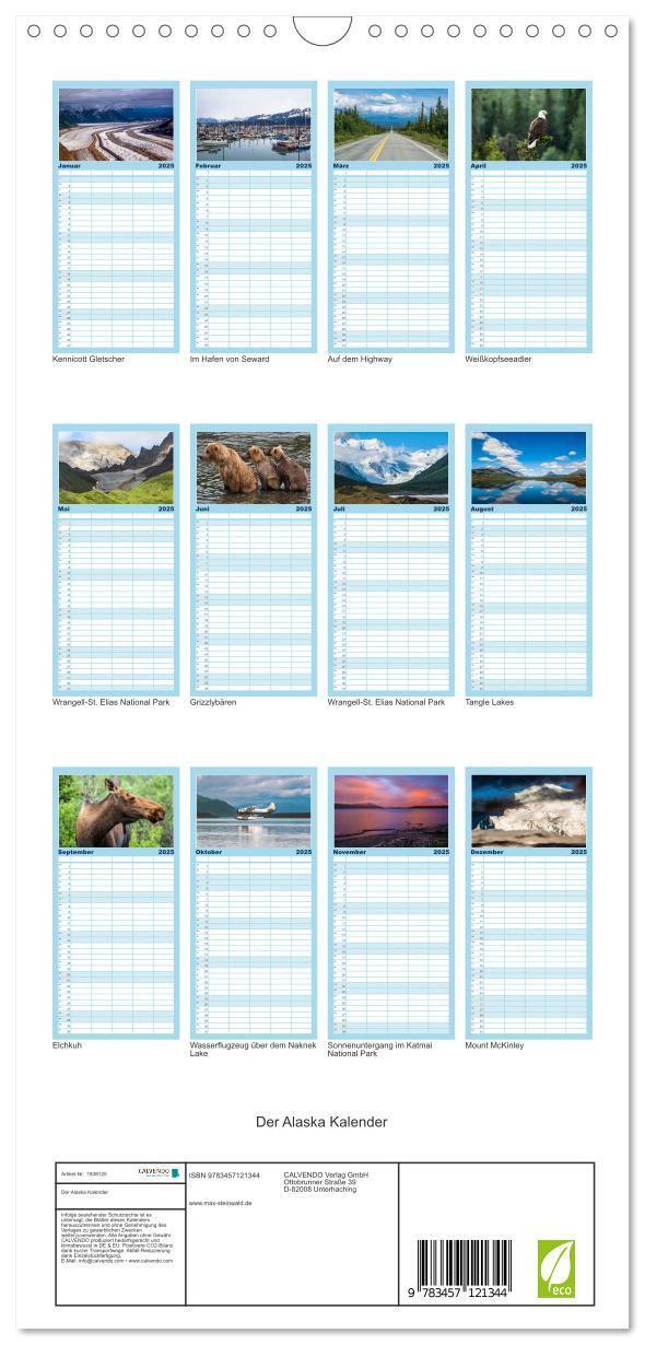 Bild: 9783457121344 | Familienplaner 2025 - Der Alaska Kalender mit 5 Spalten...