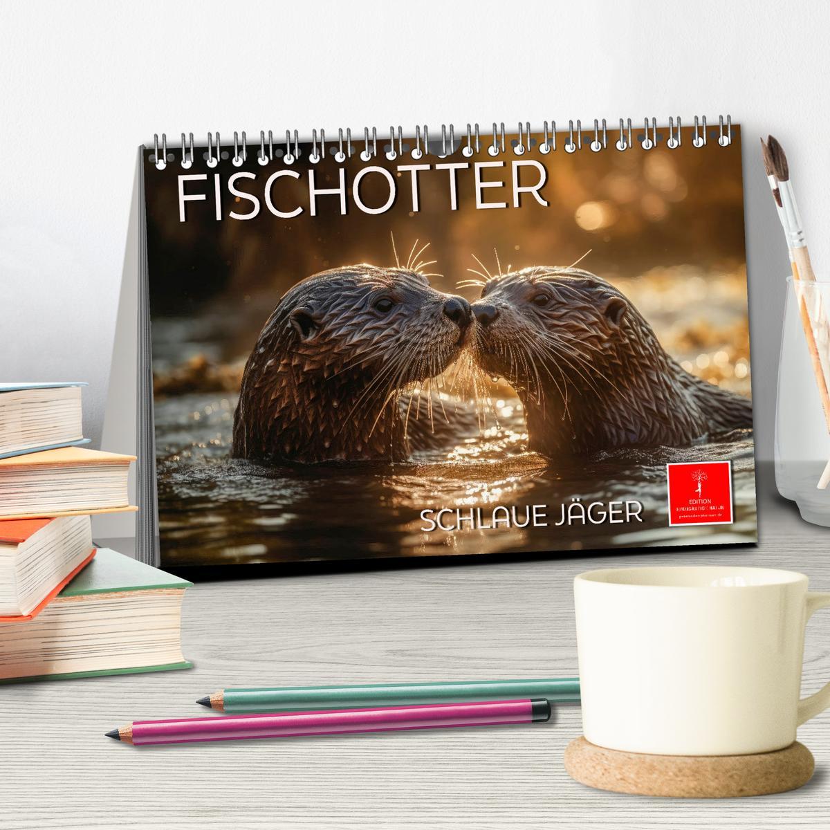 Bild: 9783383906787 | Fischotter - schlaue Jäger (Tischkalender 2025 DIN A5 quer),...