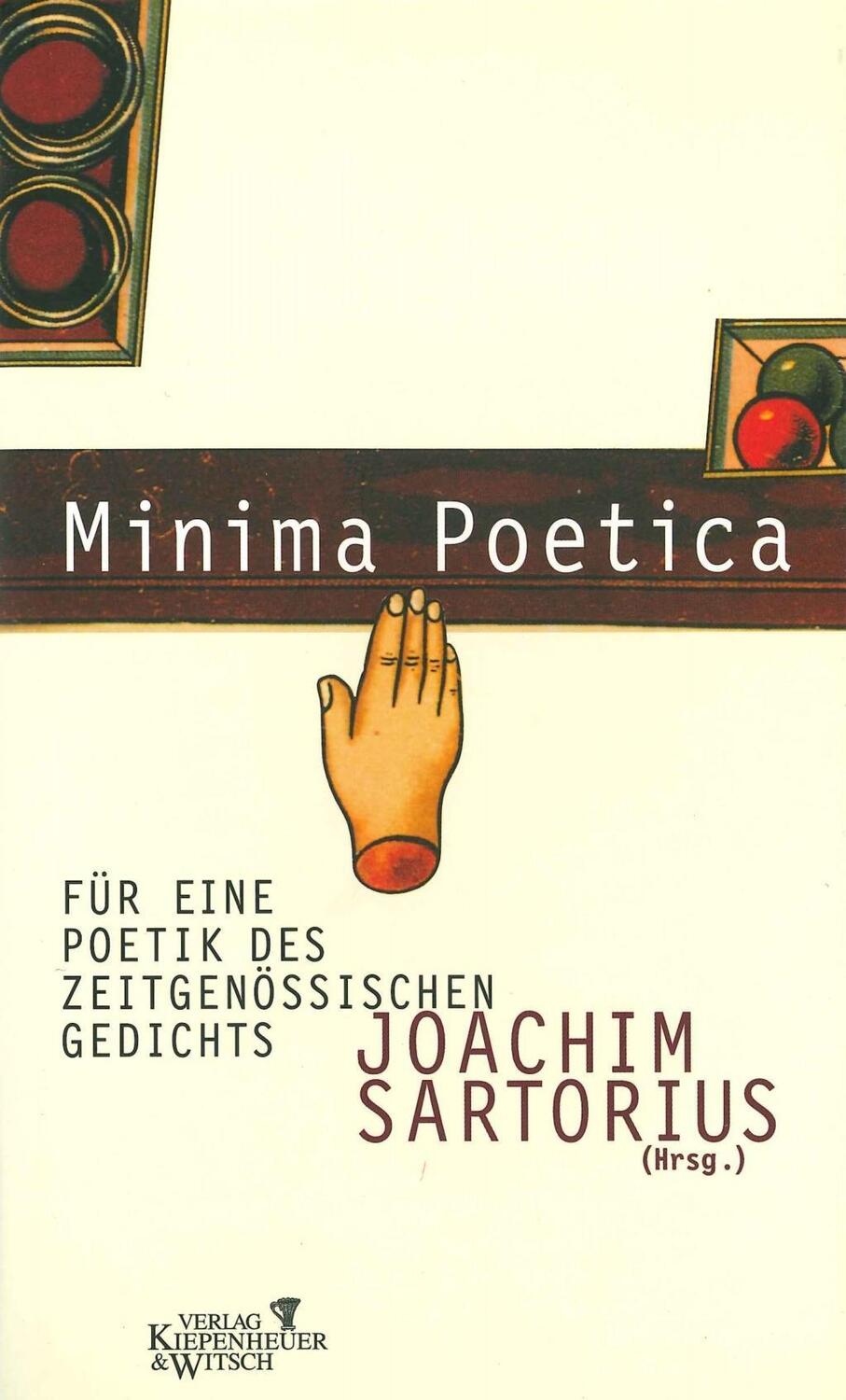 Cover: 9783462027877 | Minima Poetica | Für eine Poetik des zeitgenössischen Gedichts | Buch