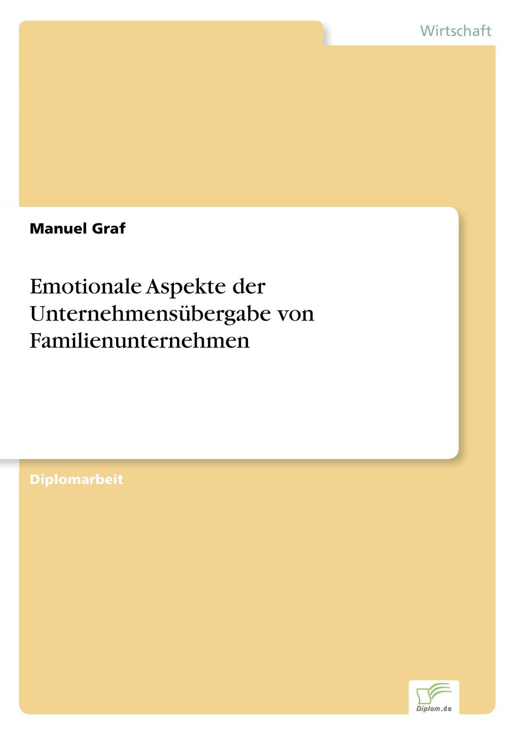 Cover: 9783838688596 | Emotionale Aspekte der Unternehmensübergabe von Familienunternehmen