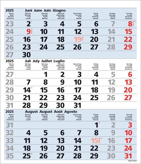 Bild: 9783731877547 | 3-Monats-Planer Comfort Blau 2025 | Verlag Korsch | Kalender | 12 S.